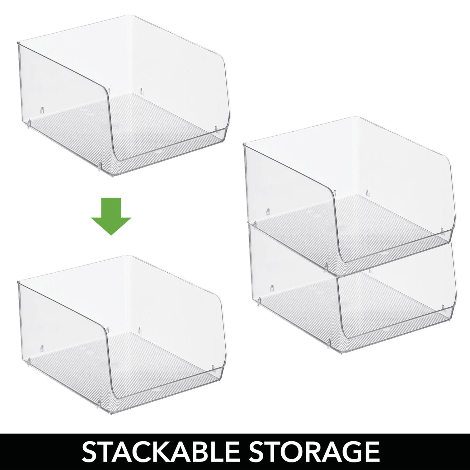 Stackable Open-Front Bin 12 x 10 x 6 Stackable Open-Front Bin 12 X 10 X 6 -mDesign 1600 Square JPG 18667MDK.PT04
