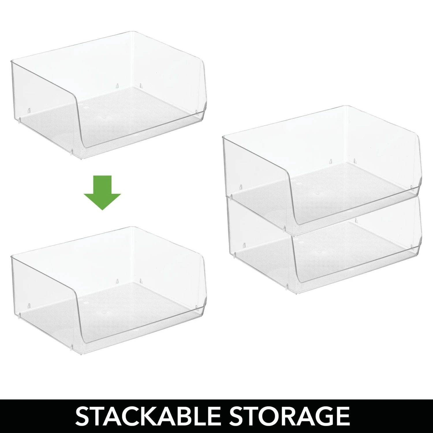Stackable Open-Front Bin 12 x 15 x 6 Stackable Open-Front Bin 12 X 15 X 6 -mDesign 1600 Square JPG 18669MDK.PT03