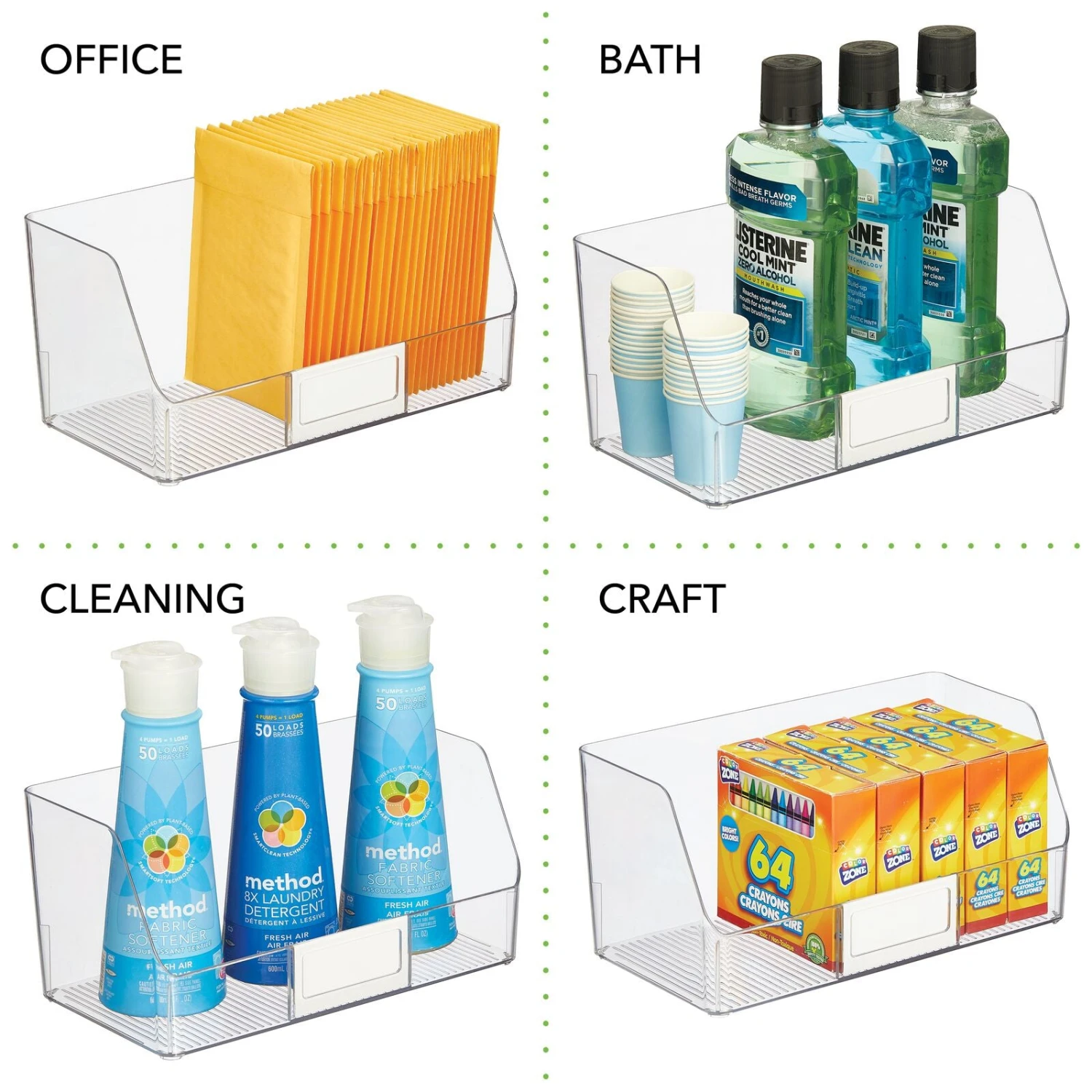 Open Front Bin with Label Holder 6.5 x 12.5 x 6 Open Front Bin With Label Holder 6.5 X 12.5 X 6 -mDesign 1600 Square JPG 18973MDK detail