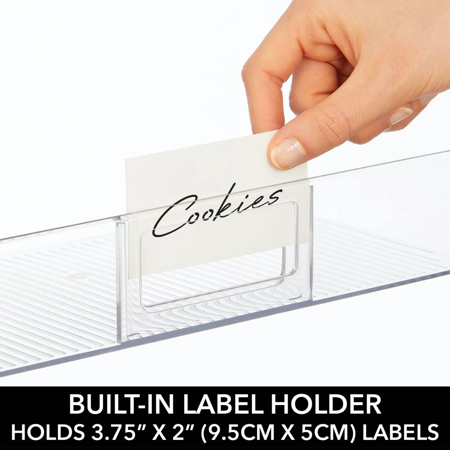 Open Front Bin with Label Holder 6.5 x 12.5 x 6 Open Front Bin With Label Holder 6.5 X 12.5 X 6 -mDesign 1600 Square JPG 18973MDK Detail