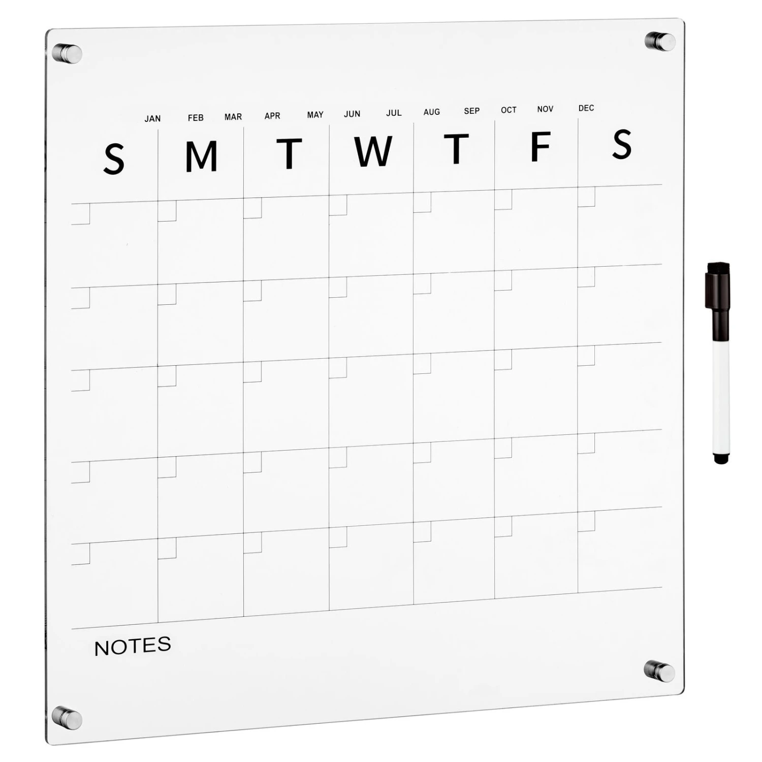 Wall Mount Monthly Calendar with Marker Wall Mount Monthly Calendar With Marker -mDesign 1600 Square JPG 19221MDHS OLa