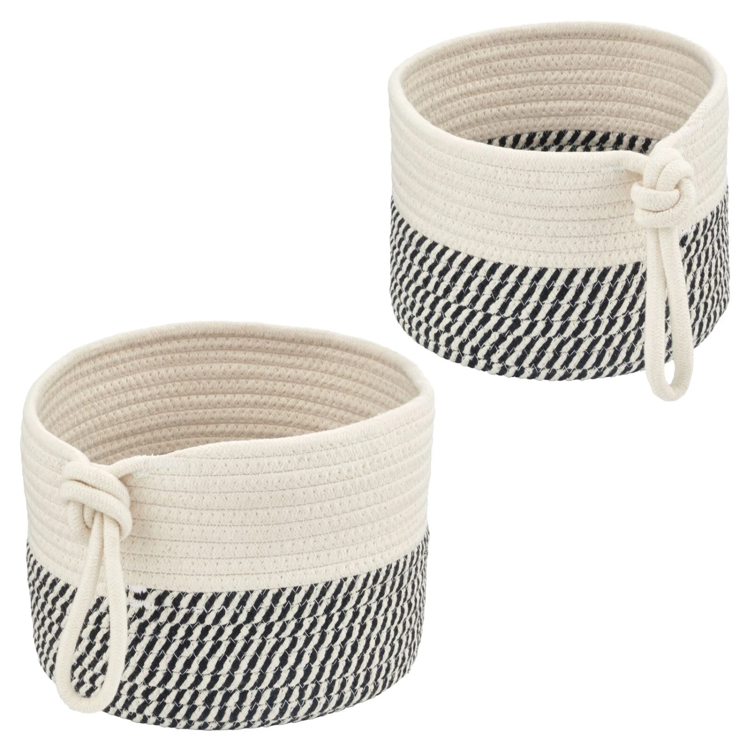 Woven Cotton Rope Nesting Basket Set with Tie Handles Woven Cotton Rope Nesting Basket Set With Tie Handles -mDesign 1600 Square JPG 19365MDBST.MAIN 3
