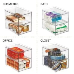2-Drawer Stackable Kitchen Organizer 8.5 X 6 X 8 3 2-Drawer Stackable Kitchen Organizer 8.5 X 6 X 8 -mDesign 1600 Square JPG 20487MDK detail1