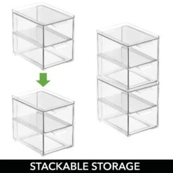 2-Drawer Stackable Kitchen Organizer 8.5 X 6 X 8 4 2-Drawer Stackable Kitchen Organizer 8.5 X 6 X 8 -mDesign 1600 Square JPG 20487MDK detail2