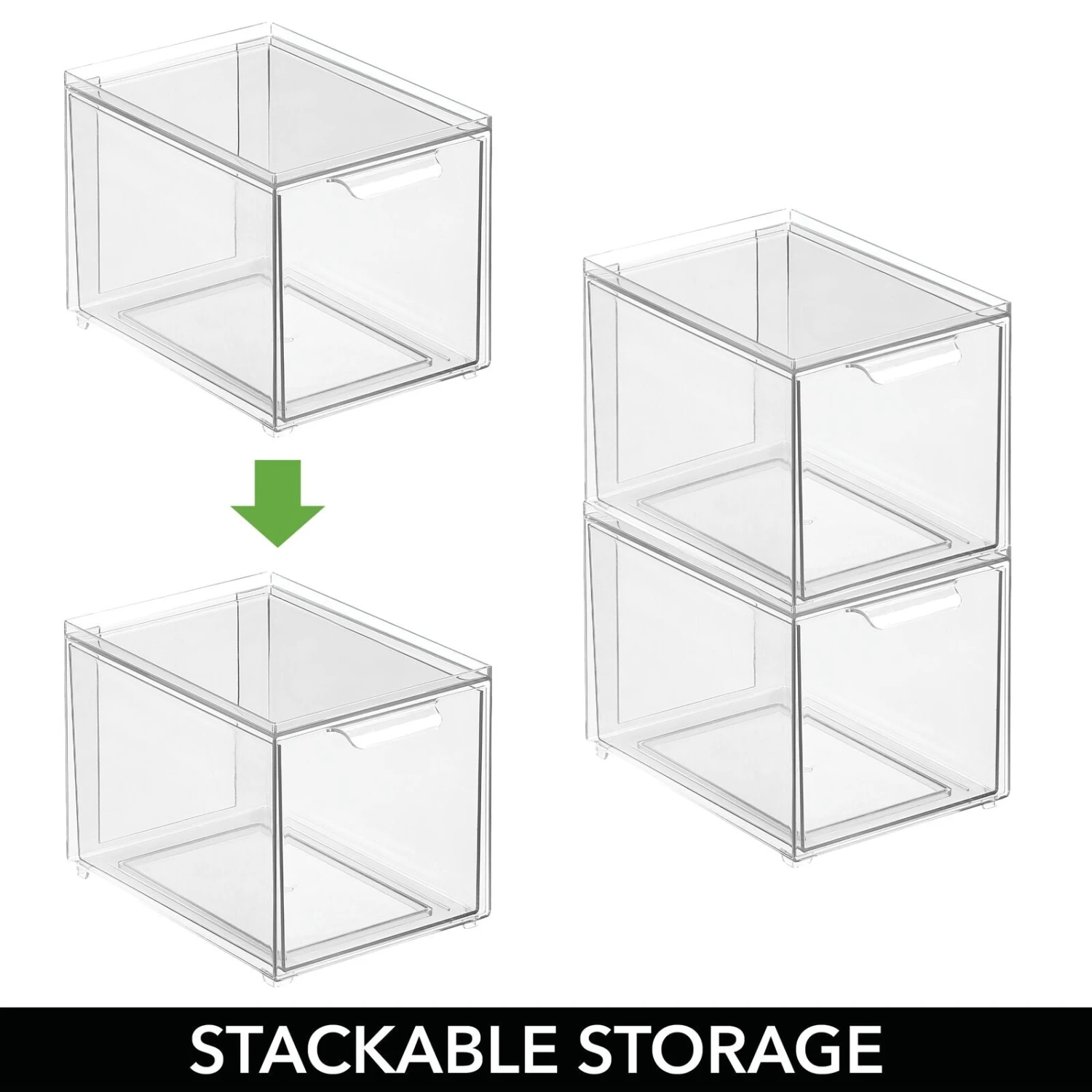 Stackable Kitchen Storage Drawer 8.5 x 6 x 6 Stackable Kitchen Storage Drawer 8.5 X 6 X 6 -mDesign 1600 Square JPG 20542MDK detail2