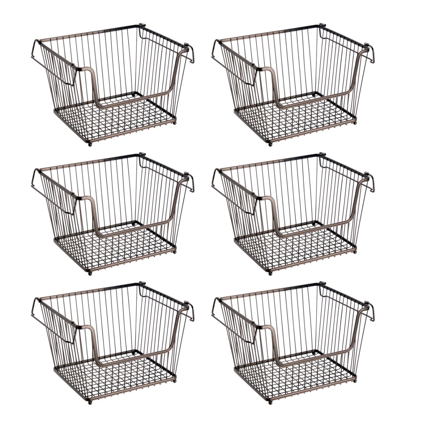 Stackable Bronze Wire Pantry Baskets 11 x 12.5 x 9 Stackable Bronze Wire Pantry Baskets 11 X 12.5 X 9 -mDesign 1600 Square JPG 6786MDK.PT01 39dca440 65c2 4879 94a6 da61b447781b