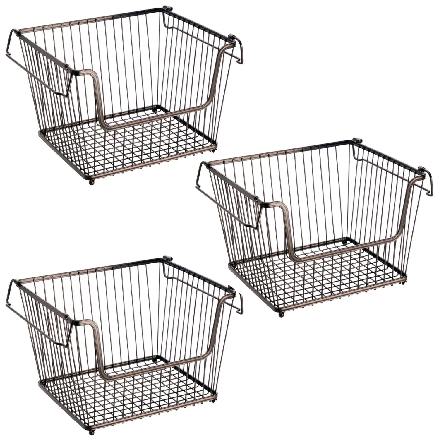 Stackable Bronze Wire Pantry Baskets 11 x 12.5 x 9 Stackable Bronze Wire Pantry Baskets 11 X 12.5 X 9 -mDesign 1600 Square JPG 6864MDK 1 71554618 9b51 461a 9f33 dc5b9053894f