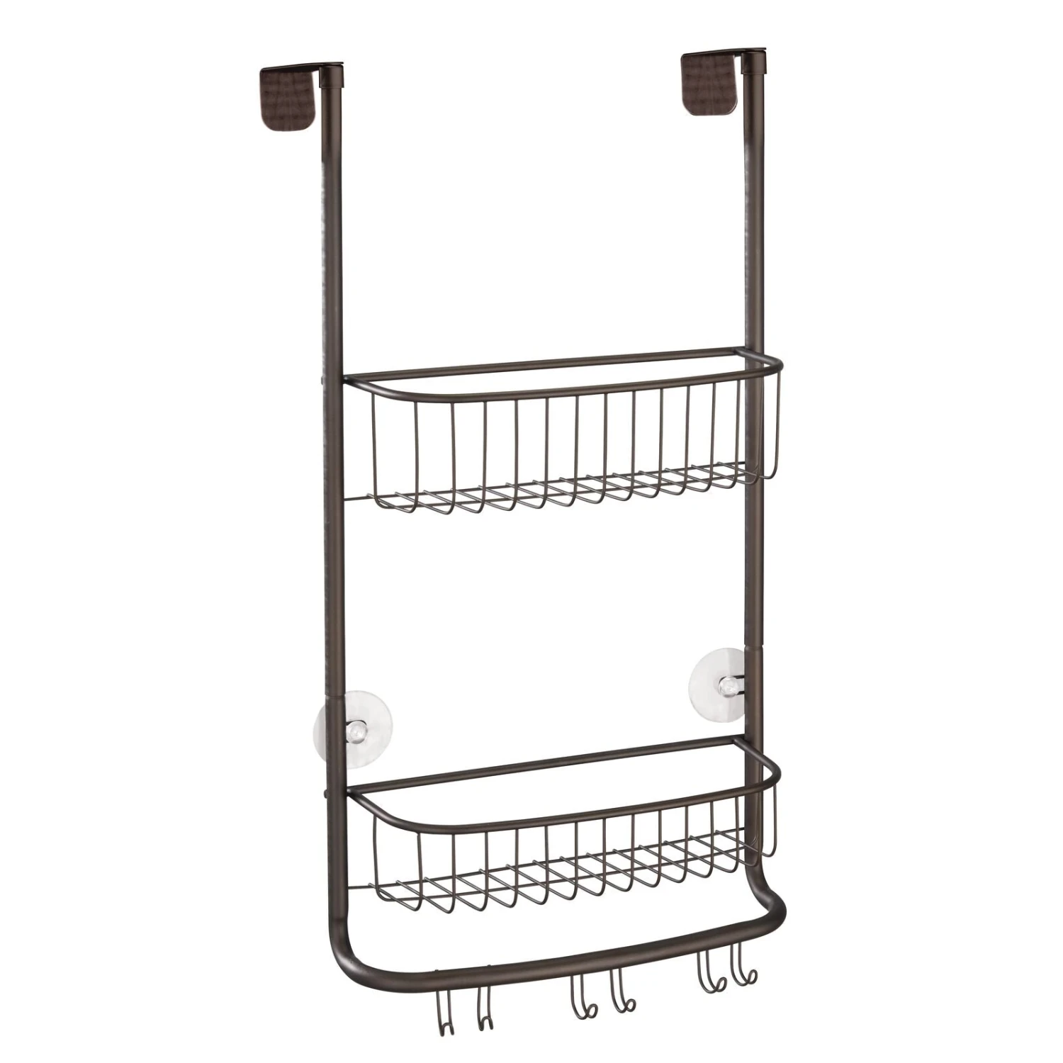 Over-the-Door Shower Caddy with 6 Hooks Over-the-Door Shower Caddy With 6 Hooks -mDesign 1600 Square JPG 7823MDBST Outline