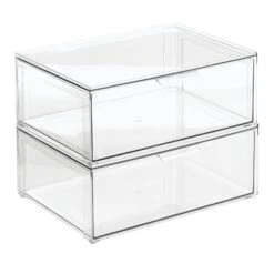 Stackable Closet Storage Drawer 12 X 16 X 6 6 Stackable Closet Storage Drawer 12 X 16 X 6 -mDesign 1600 Square JPG RFQ 33732 clear Stack1b