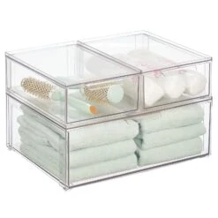3-Piece Stackable Bath Storage Drawers