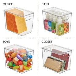 Stackable Bin Set 10 X 6 X 8 5 Stackable Bin Set 10 X 6 X 8 -mDesign 1600 Square JPG RFQ 43524 clear clear detail2