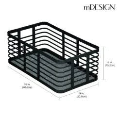 Wire Pantry Basket 16 X 9 X 6 2 Wire Pantry Basket 16 X 9 X 6 -mDesign 18680MDK Dimensions