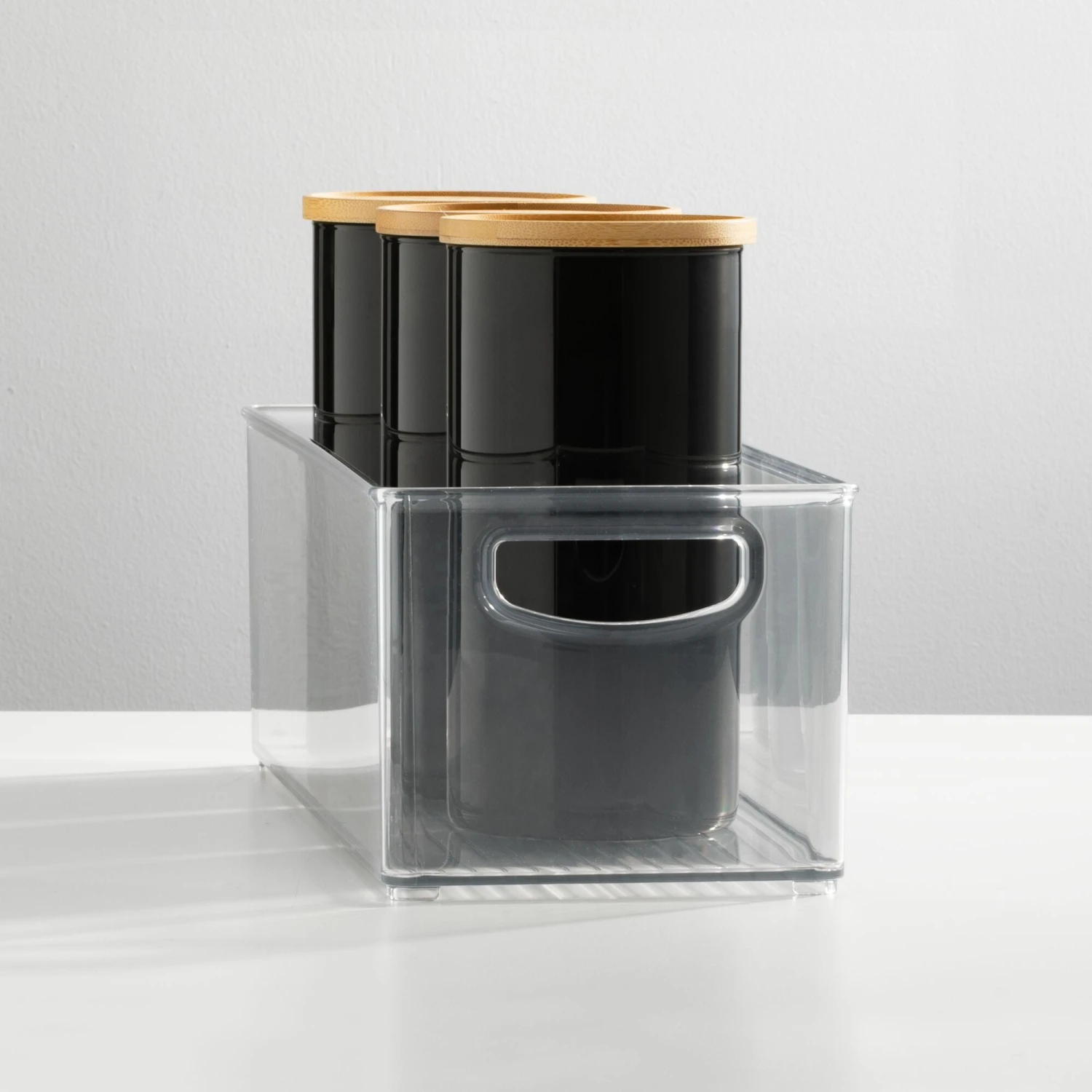 Stackable Kitchen Bin with Handles 16 x 6 x 5 Stackable Kitchen Bin With Handles 16 X 6 X 5 -mDesign 2000 300DPI 08661MDK SS