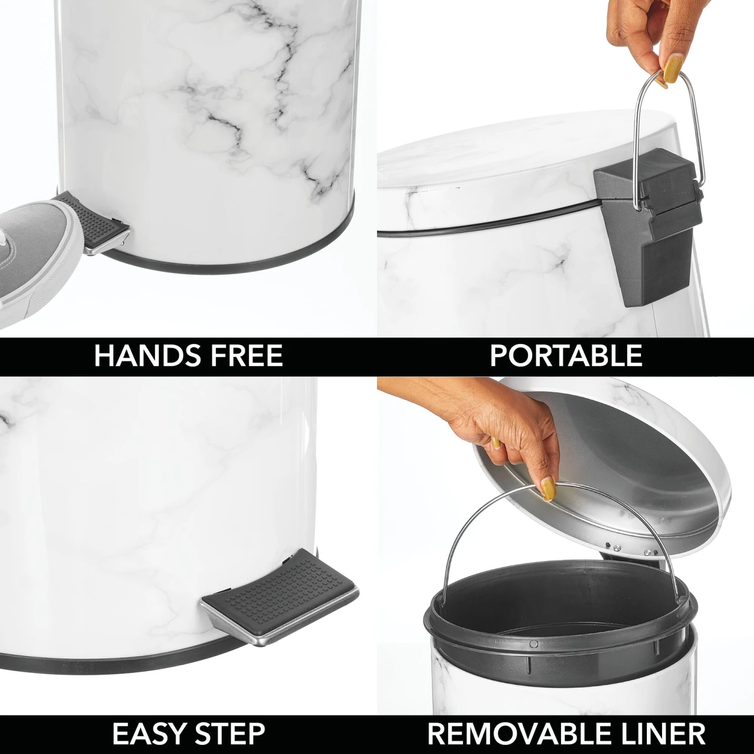 12-Liter Bathroom Step Trash Can 12-Liter Bathroom Step Trash Can -mDesign 2000 300DPI 21869MDBST detail2