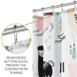 Leaping Llamas Shower Curtain 3 Leaping Llamas Shower Curtain -mDesign 2000 300DPI 22354MDSC 5