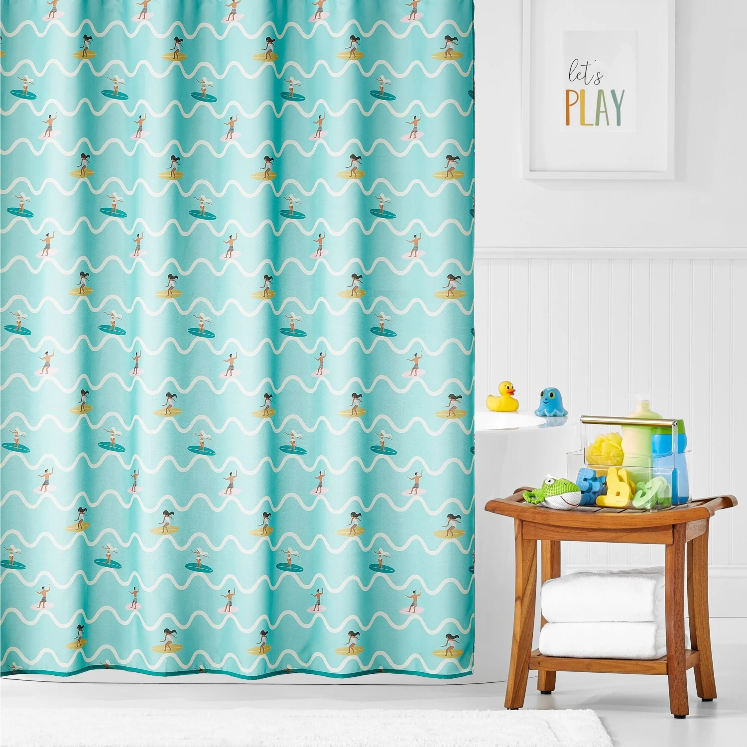 Wave Surfer Shower Curtain Wave Surfer Shower Curtain -mDesign 2000 300DPI 22356MDSC 3