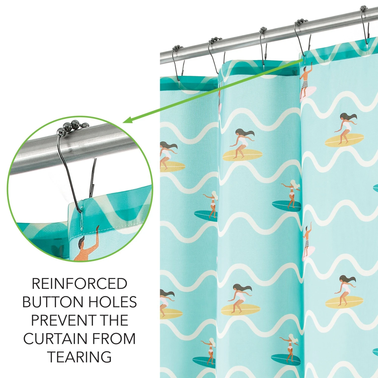 Wave Surfer Shower Curtain Wave Surfer Shower Curtain -mDesign 2000 300DPI 22356MDSC 5