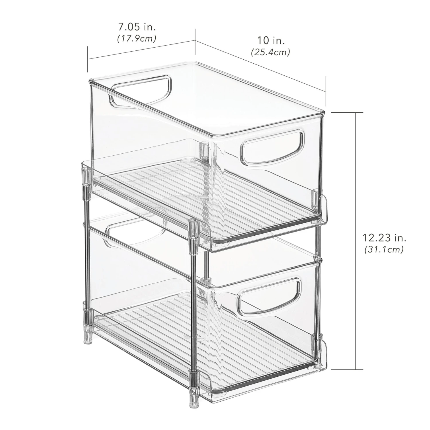 2-Tier Organizer with Pull-Out Bins 10 x 8 x 13 2-Tier Organizer With Pull-Out Bins 10 X 8 X 13 -mDesign 2000 300DPI 22790MD dims