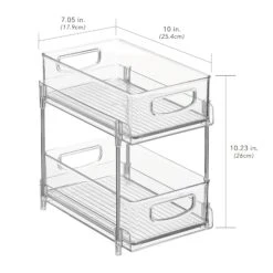 2-Tier Organizer With Pull-Out Bins 10 X 8 X 11 2 2-Tier Organizer With Pull-Out Bins 10 X 8 X 11 -mDesign 2000 300DPI 22792MD dims