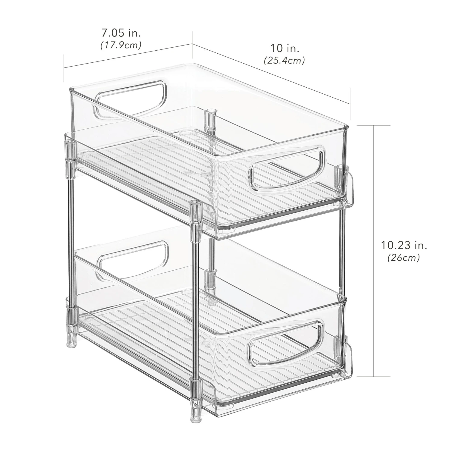 2-Tier Organizer with Pull-Out Bins 10 x 8 x 11 2-Tier Organizer With Pull-Out Bins 10 X 8 X 11 -mDesign 2000 300DPI 22792MD dims