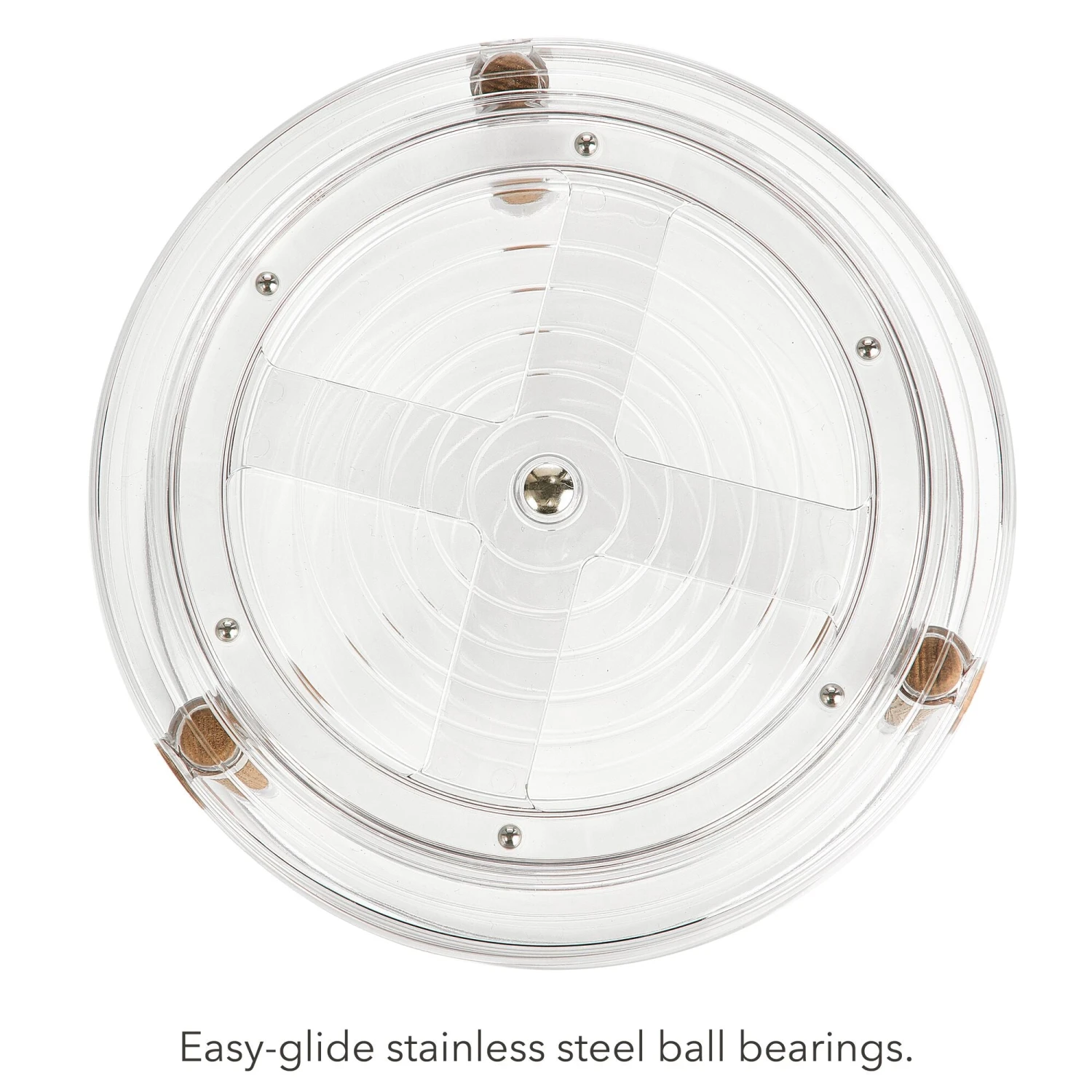 2-Tier 9" Lazy Susan Spinner with Ash Wood Accents 2-Tier 9" Lazy Susan Spinner With Ash Wood Accents -mDesign 2000 300DPI 22799MD detail