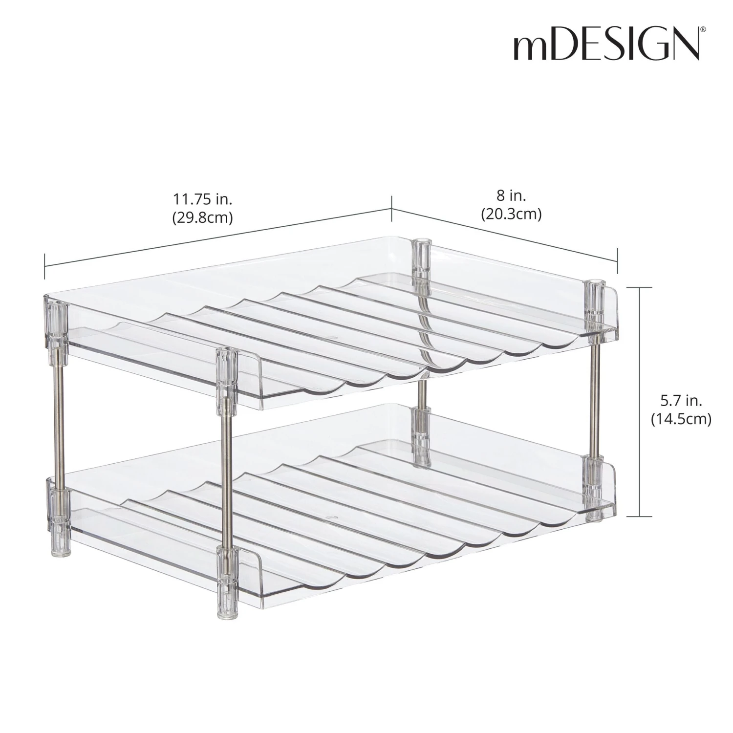 2-Tier Bottle Organizer 2-Tier Bottle Organizer -mDesign 2000 300DPI 23040MDFT dims