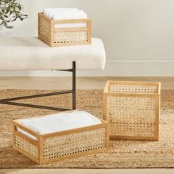 Natural Cane Bin With Handles 16 X 12 X 6 4 Natural Cane Bin With Handles 16 X 12 X 6 -mDesign 2000 300DPI 23540MDK 2E23543MDK 2E23546MDHS glam