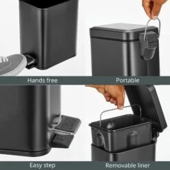 3-Liter Rectangular Step Trash Can 6 3-Liter Rectangular Step Trash Can -mDesign 2000 300DPI 23765MDBST detail2