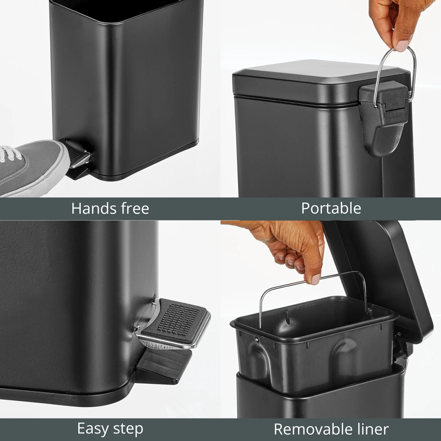 3-Liter Rectangular Step Trash Can 3-Liter Rectangular Step Trash Can -mDesign 2000 300DPI 23765MDBST detail2