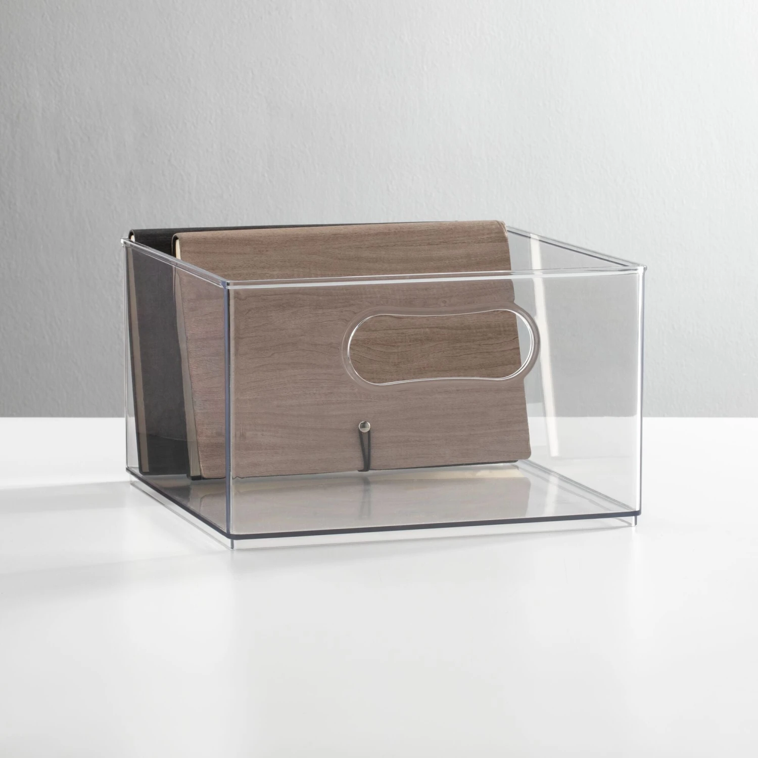 Clear Stackable Office Bins 10 x 10 x 6 Clear Stackable Office Bins 10 X 10 X 6 -mDesign 2000 300DPI 24467MDO SS