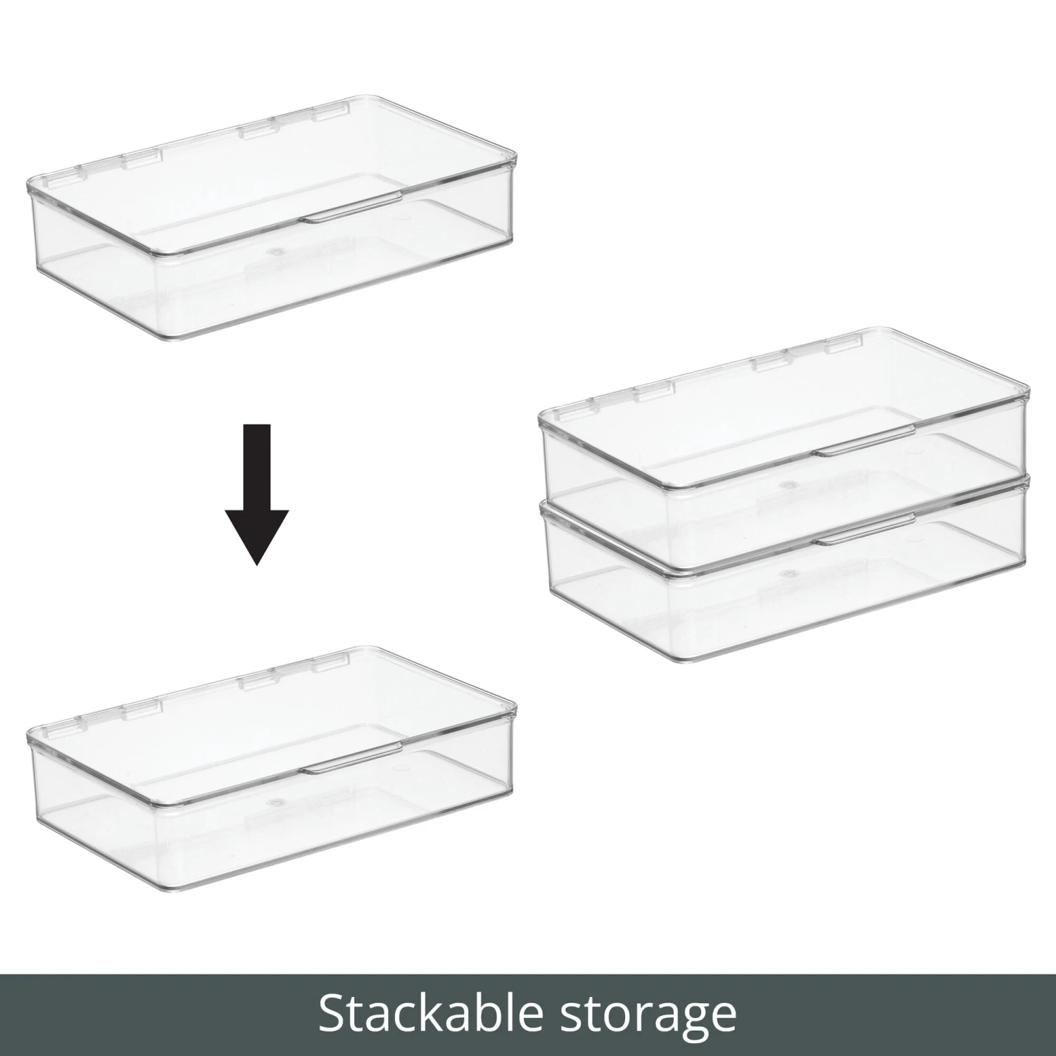 Stackable Lidded Organizer 7 x 10.5 x 2.5 Stackable Lidded Organizer 7 X 10.5 X 2.5 -mDesign 2000 300DPI RFQ 32743 Clear stackable
