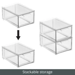 Stackable Closet Storage Drawer 8.5 X 6 X 4 5 Stackable Closet Storage Drawer 8.5 X 6 X 4 -mDesign 2000 300DPI RFQ 40005 Clear stackable