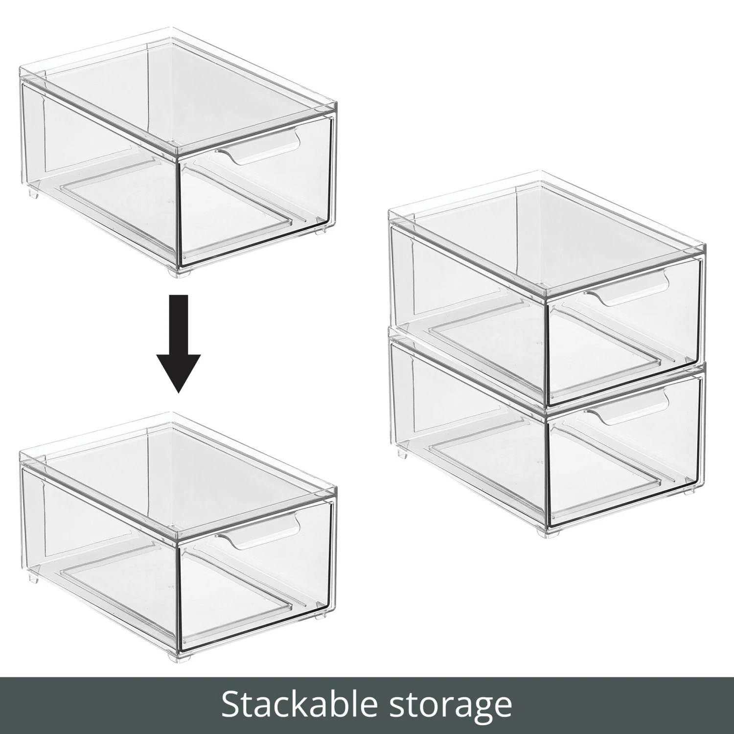 Stackable Closet Storage Drawer 8.5 x 6 x 4 Stackable Closet Storage Drawer 8.5 X 6 X 4 -mDesign 2000 300DPI RFQ 40005 Clear stackable