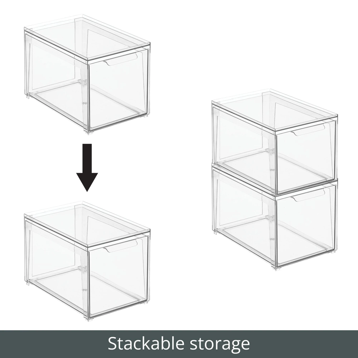 Stackable Closet Storage Drawer 12 x 8 x 8 Stackable Closet Storage Drawer 12 X 8 X 8 -mDesign 2000 300DPI RFQ 40228 Clear stackable