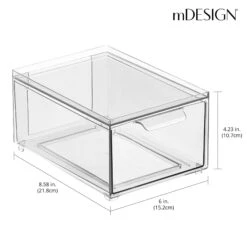 Stackable Closet Storage Drawer 8.5 X 6 X 4 2 Stackable Closet Storage Drawer 8.5 X 6 X 4 -mDesign 2000 300DPI RFQ 2040005 20clear dims