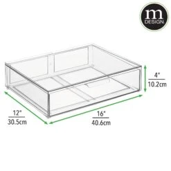 Stackable Closet Storage Drawer 12 X 16 X 4 2 Stackable Closet Storage Drawer 12 X 16 X 4 -mDesign 2000 300DPI RFQ 2043435 20clear dims b26b9f1d 8fcc 4c78 9ffd 34d1cf1095be