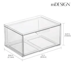 Stackable Kitchen Storage Drawer 9 X 12 X 6 2 Stackable Kitchen Storage Drawer 9 X 12 X 6 -mDesign 2000 300DPI RFQ 2044115 20clear dims b45fb037 237e 402f bed6 7bd6224ab4eb