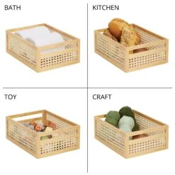 Natural Cane Bin With Handles 16 X 12 X 6 3 Natural Cane Bin With Handles 16 X 12 X 6 -mDesign 2000 300DPI RFQ 2044317 detail