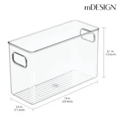 Office Storage Bin With Handles 10 X 4 X 6 2 Office Storage Bin With Handles 10 X 4 X 6 -mDesign 2000 300DPI RFQ 207171 20clear dims