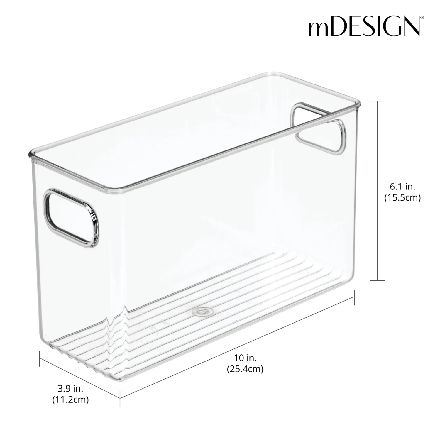 Office Storage Bin with Handles 10 x 4 x 6 Office Storage Bin With Handles 10 X 4 X 6 -mDesign 2000 300DPI RFQ 207171 20clear dims