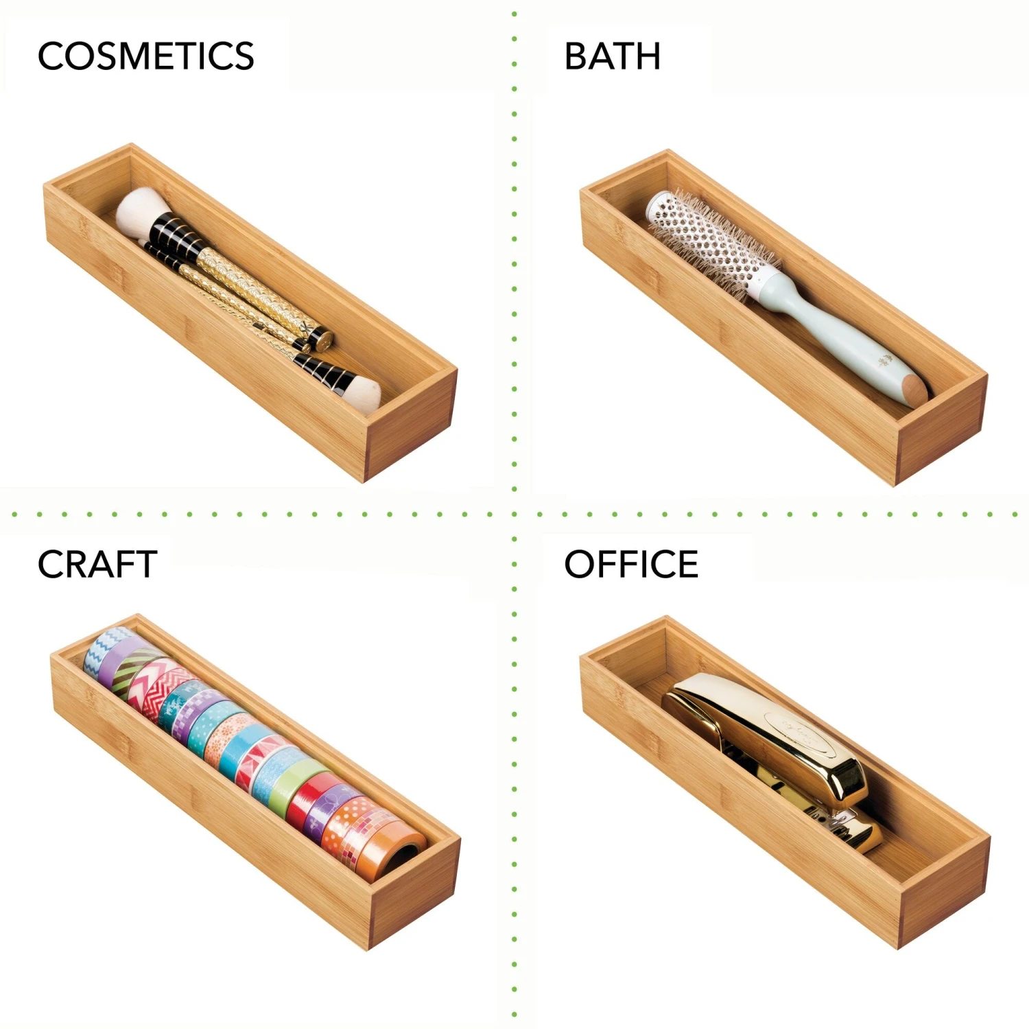 Bamboo Kitchen Drawer Organizer 12 x 3 x 2 Bamboo Kitchen Drawer Organizer 12 X 3 X 2 -mDesign 2000 Square JPG 02411MDKPT02