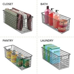 Wire Pantry Basket 16 X 6 X 6 5 Wire Pantry Basket 16 X 6 X 6 -mDesign 2000 Square JPG 02651MDK.PT02