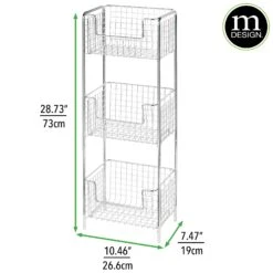 3-Tier Bathroom Basket Stand 7 3-Tier Bathroom Basket Stand -mDesign 2000 Square JPG 02703MDBST 2EDIMS