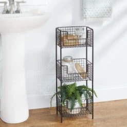 3-Tier Bathroom Basket Stand 10 3-Tier Bathroom Basket Stand -mDesign 2000 Square JPG 02704MDBST 2EPT01