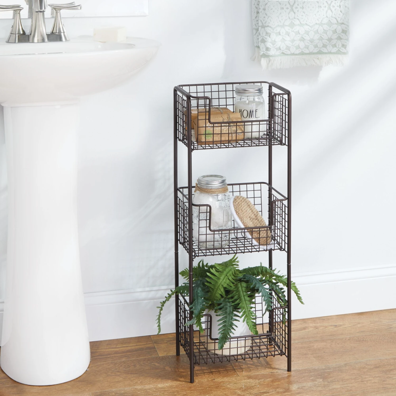 3-Tier Bathroom Basket Stand 3-Tier Bathroom Basket Stand -mDesign 2000 Square JPG 02704MDBST 2EPT01