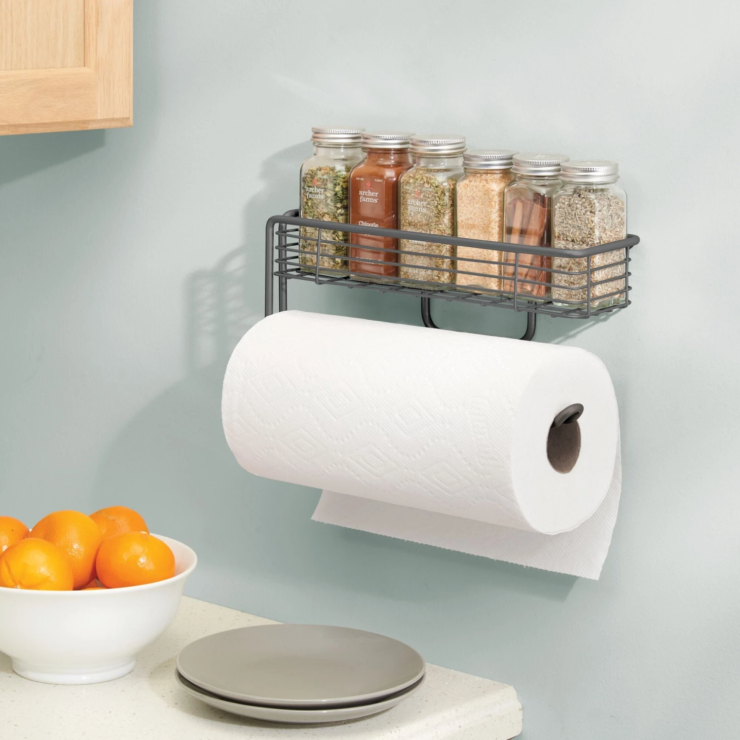 Wall Mount Paper Towel Holder with Shelf Wall Mount Paper Towel Holder With Shelf -mDesign 2000 Square JPG 02847MDK.PT01