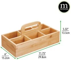6-Section Bamboo Kitchen Caddy 2 6-Section Bamboo Kitchen Caddy -mDesign 2000 Square JPG 03095MDK.DIMS