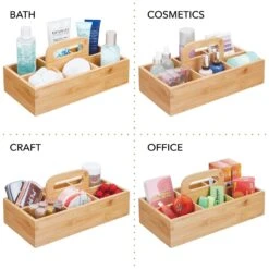 6-Section Bamboo Kitchen Caddy 3 6-Section Bamboo Kitchen Caddy -mDesign 2000 Square JPG 03095MDK.PT04