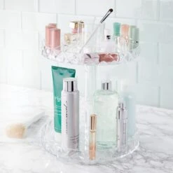 10" Acrylic 2-Tier Rotating Makeup Organizer 2 10" Acrylic 2-Tier Rotating Makeup Organizer -mDesign 2000 Square JPG 03381MDBST.PT01