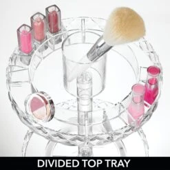 10" Acrylic 2-Tier Rotating Makeup Organizer 4 10" Acrylic 2-Tier Rotating Makeup Organizer -mDesign 2000 Square JPG 03381MDBST.PT02